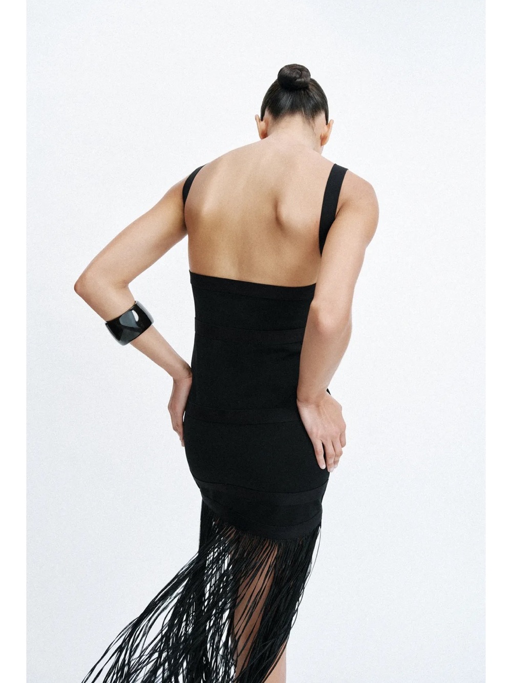 ZARA LONG FRINGED DRESS - Picture 3 of 7